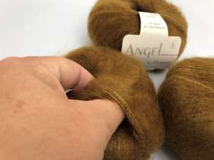 Angel by permin silk mohair - i smuk mørk okker